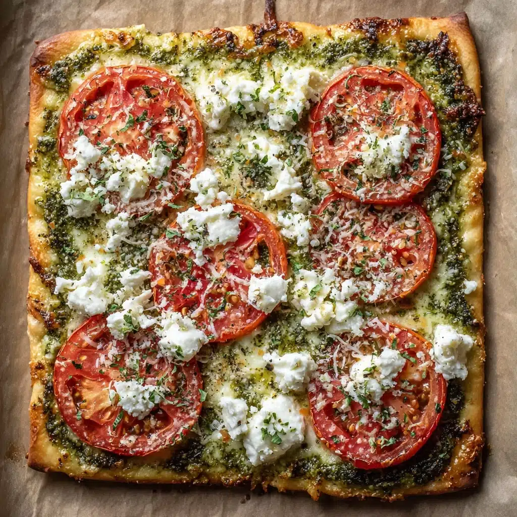 Pesto Caprese Puff Pastry Pizza Recipe - Recipe Image
