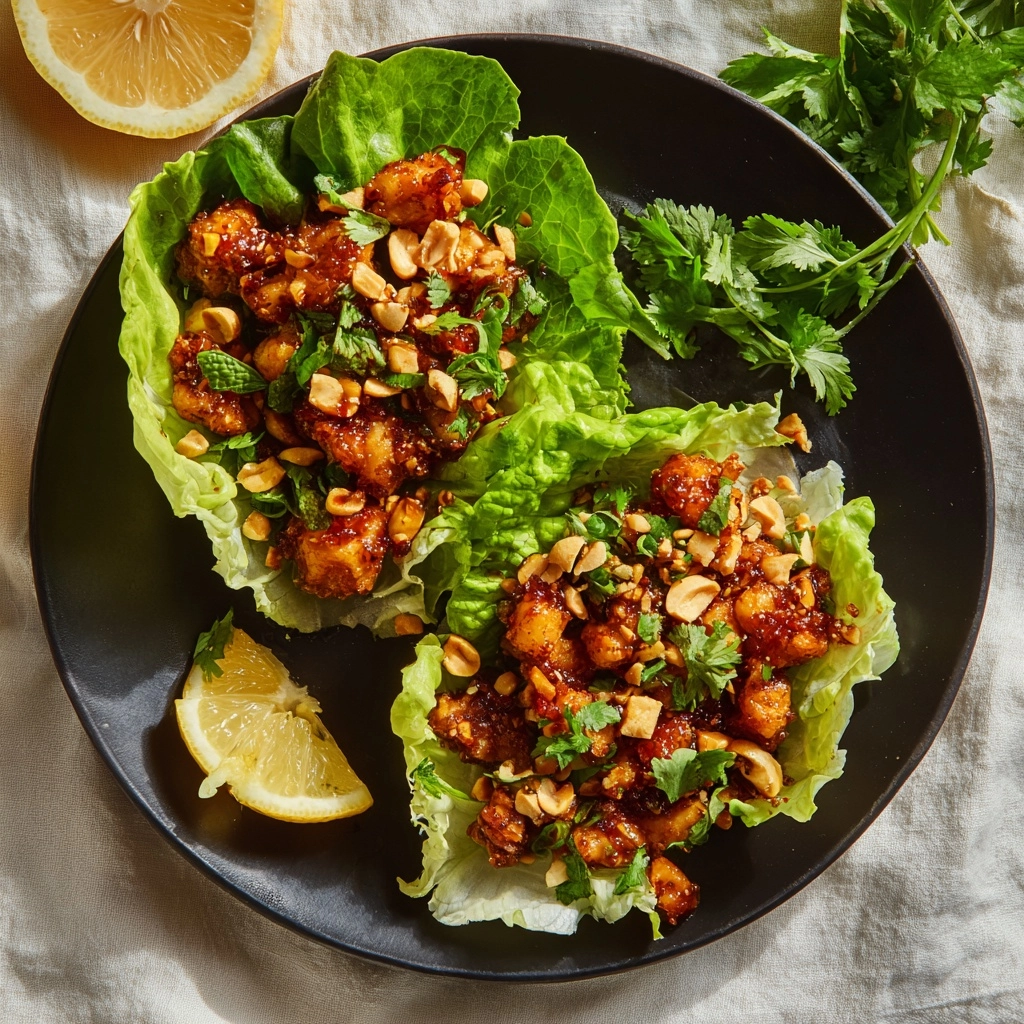 Thai Sweet Chili Chicken Lettuce Wraps Recipe - Recipe Image
