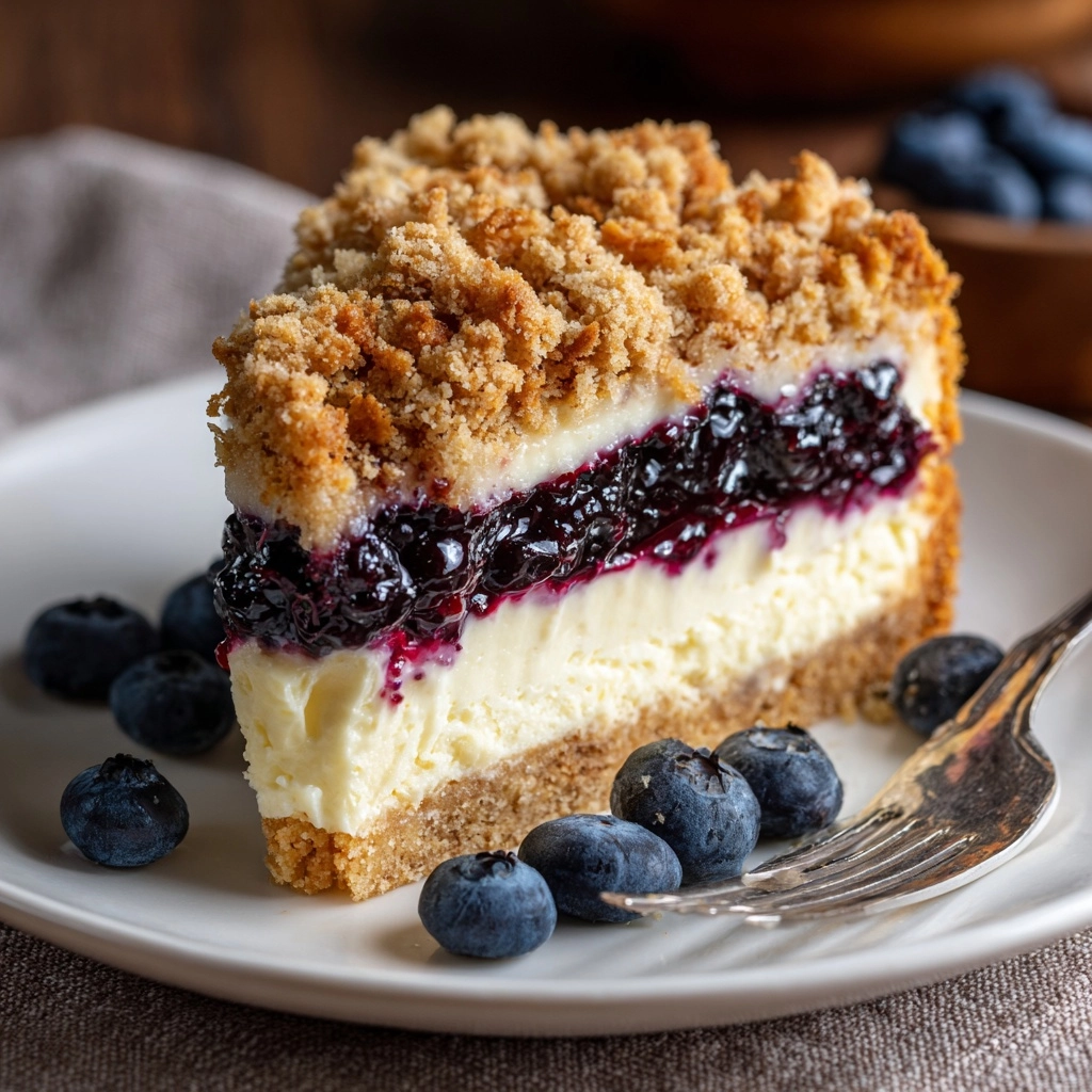 Blueberry Crumble Cheesecake Recipe - Recipe Image