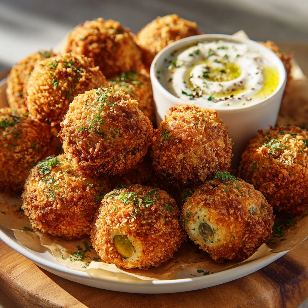 Fried Olives with Garlic Aioli Recipe - Recipe Image