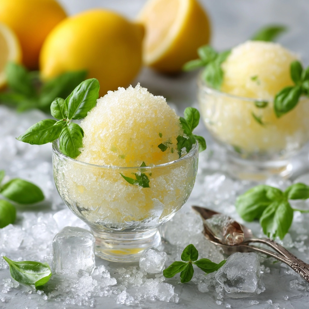Lemon and Basil Granita Recipe - Recipe Image