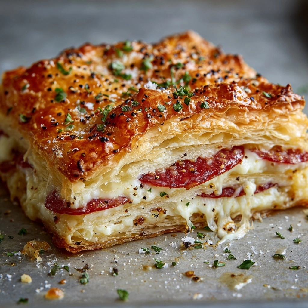 Salami and Cheese Pastry Pockets Recipe - Recipe Image