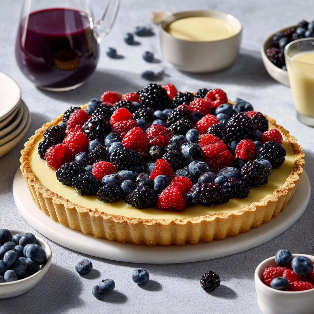 Mixed Berry Tart with Custard Filling Recipe - Recipe Image
