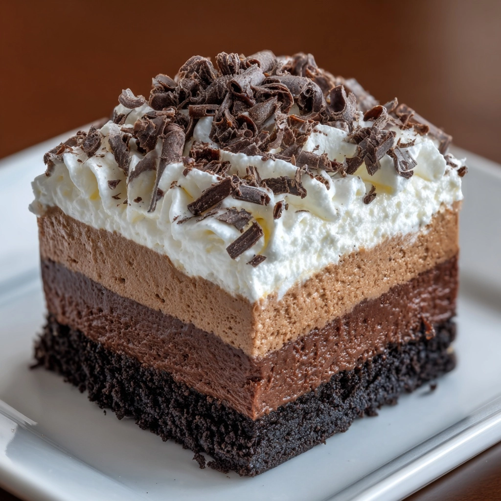 No-Bake Chocolate Mousse Bars Recipe - Recipe Image