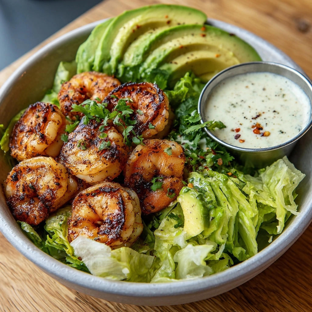Hot Honey Blackened Shrimp Caesar Salad Recipe - Recipe Image