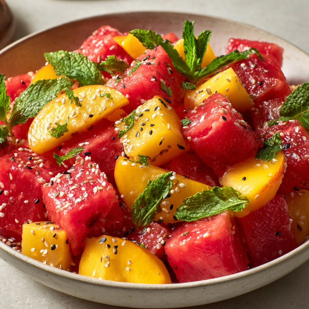 Peach Watermelon Salad Recipe - Recipe Image