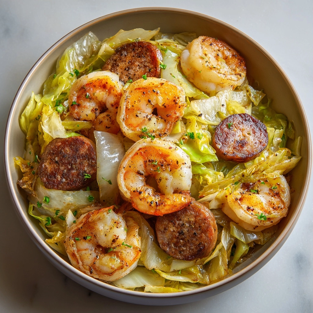 Fried Cabbage with Shrimp & Sausage Recipe