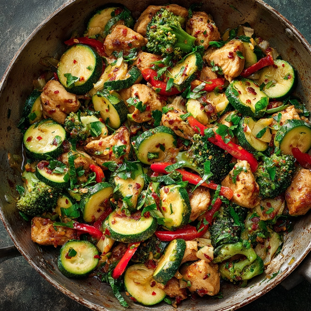 One Pot Chicken and Vegetables Skillet Recipe - Recipe Image