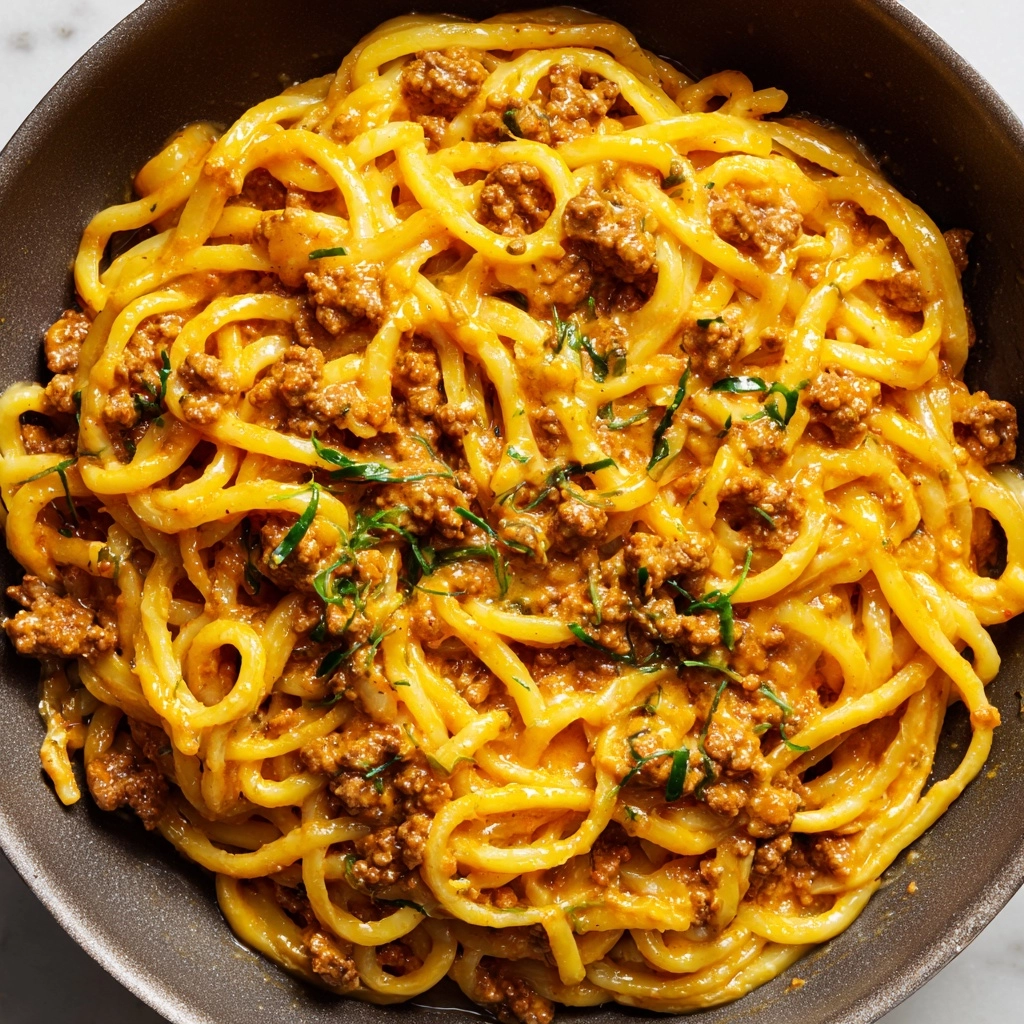 Creamy Beef and Garlic Butter Pasta Recipe - Recipe Image