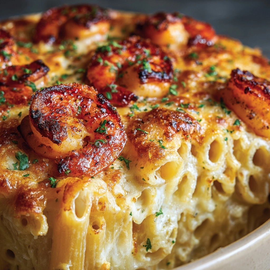 Garlic Shrimp Pasta Bake Recipe - Recipe Image