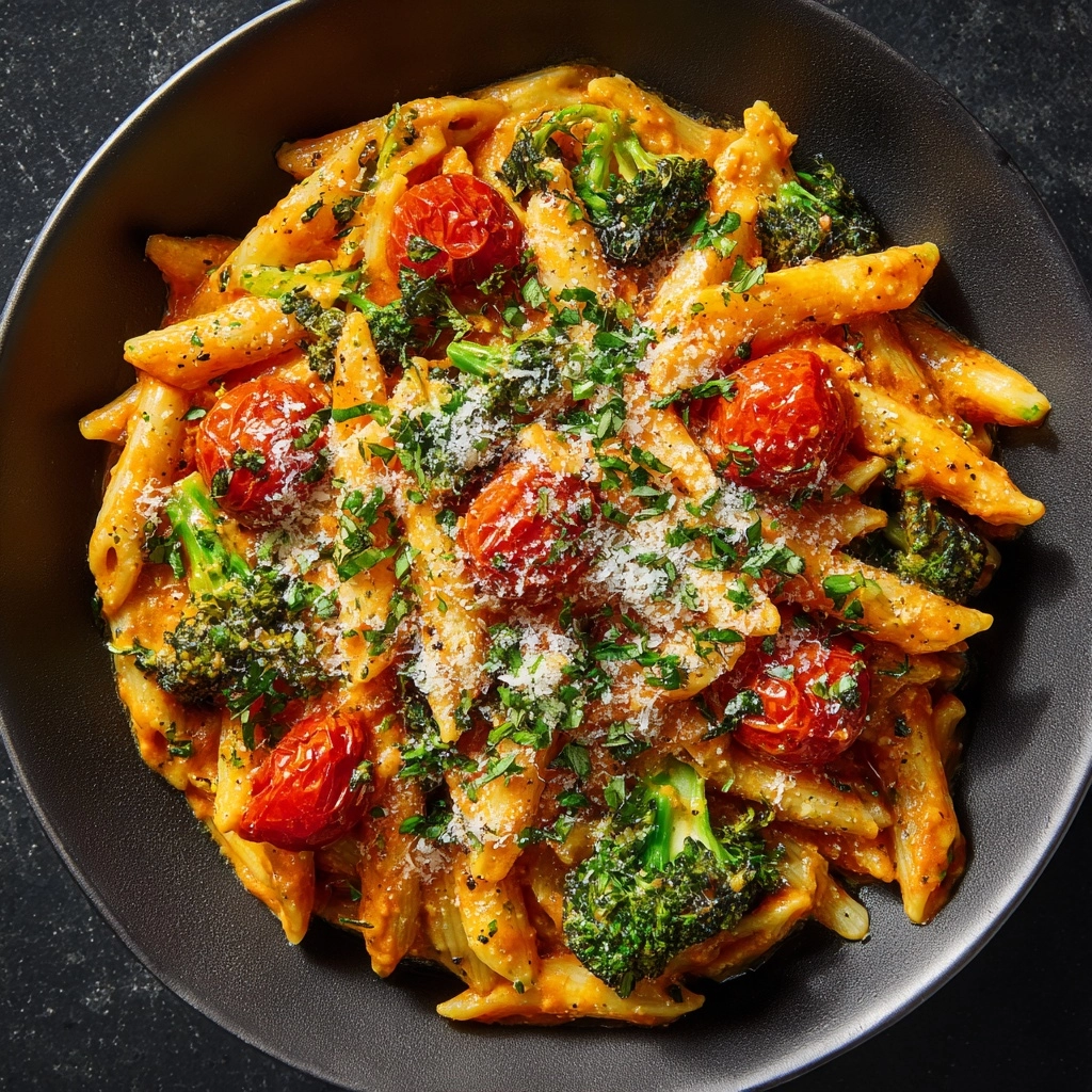 Creamy Tomato Pasta with Broccoli Recipe - Recipe Image