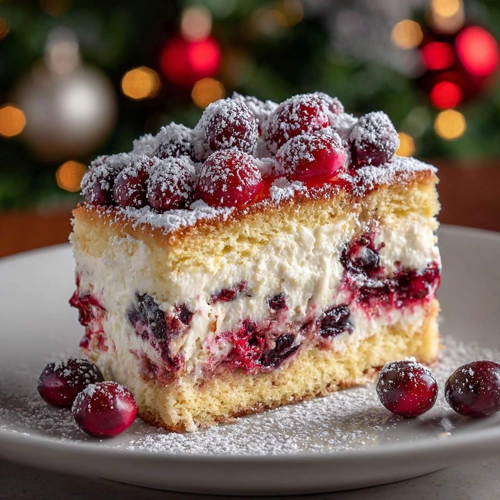 Christmas Cranberry Poke Cake Recipe - Recipe Image