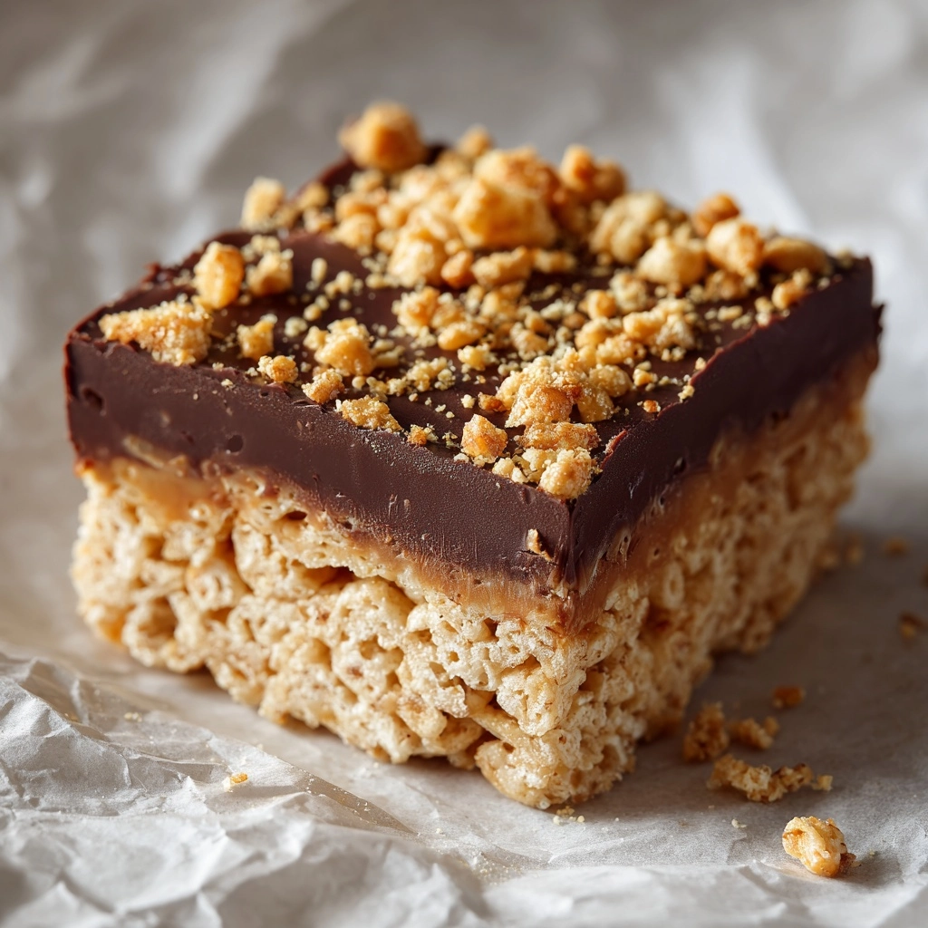 Salted Peanut Butter Rice Krispies Treats Recipe - Recipe Image