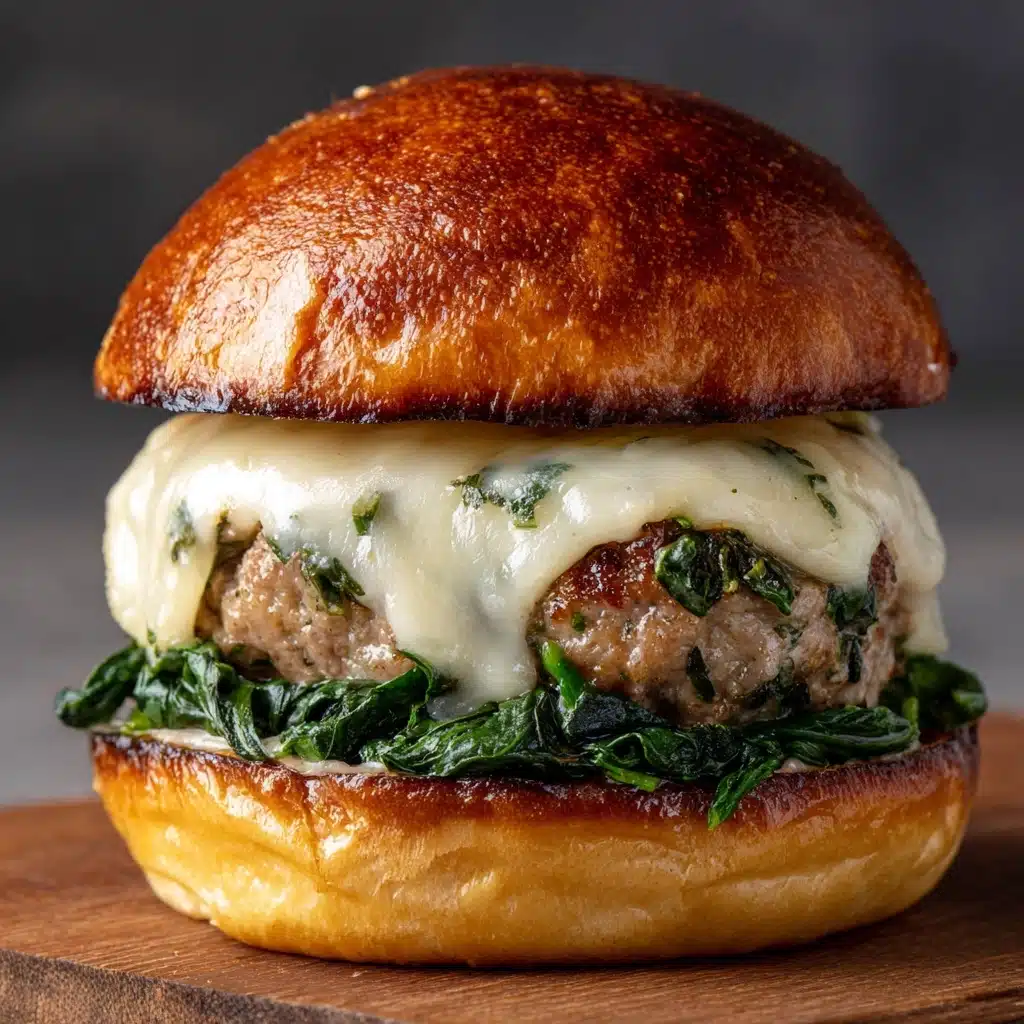White Cheddar & Spinach Chicken Burgers Recipe - Recipe Image