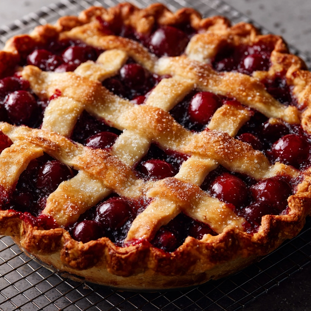 Baked Fresh Cherry Pie Recipe - Recipe Image