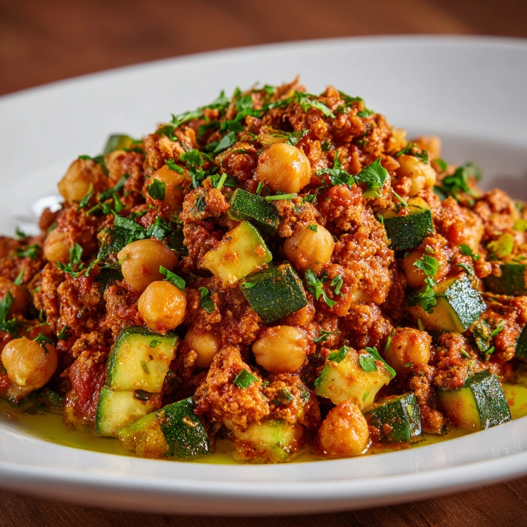 Ground Turkey Zucchini Chickpea Skillet Recipe - Recipe Image