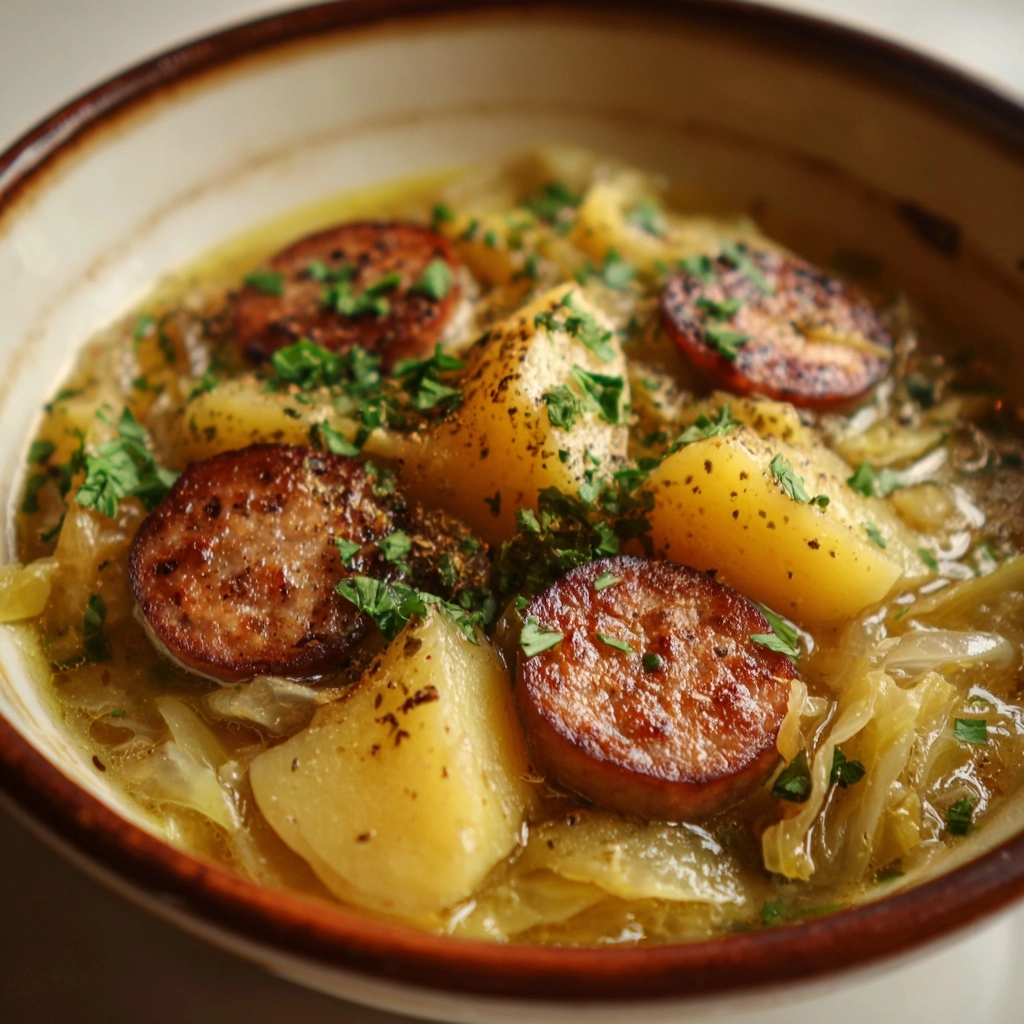 Creamy Cabbage & Sausage Soup Recipe - Recipe Image