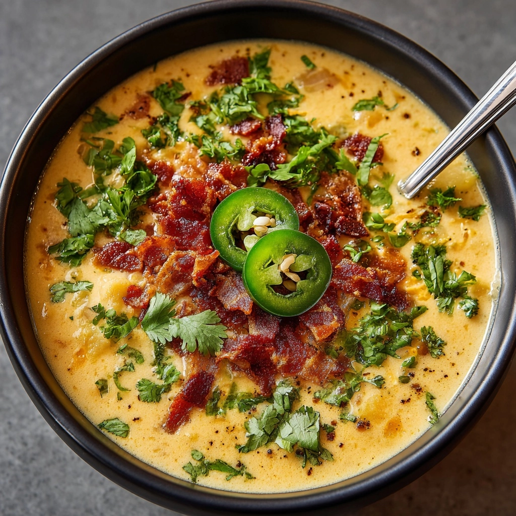 Smoky Jalapeño Cheddar Potato Soup Recipe - Recipe Image