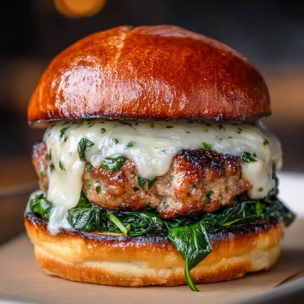 White Cheddar & Spinach Chicken Burgers Recipe