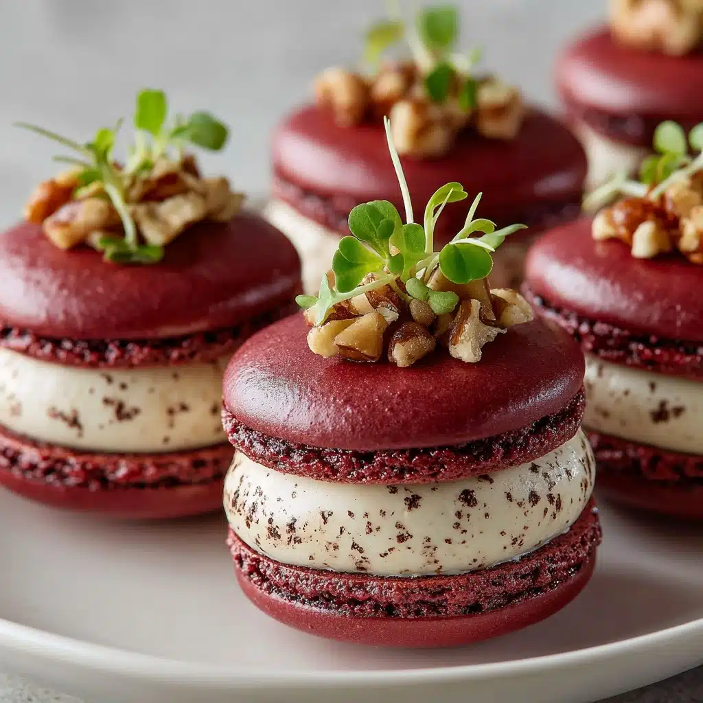 Macarons with Goat Cheese & Walnut Crunch Recipe