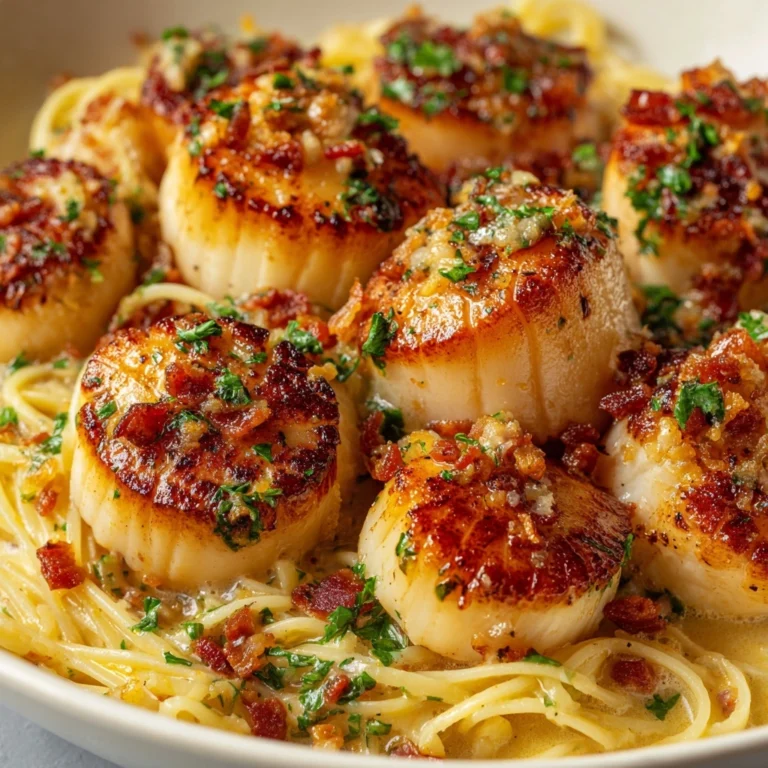 Creamy Tuscan Spaghetti with Jumbo Scallops Recipe