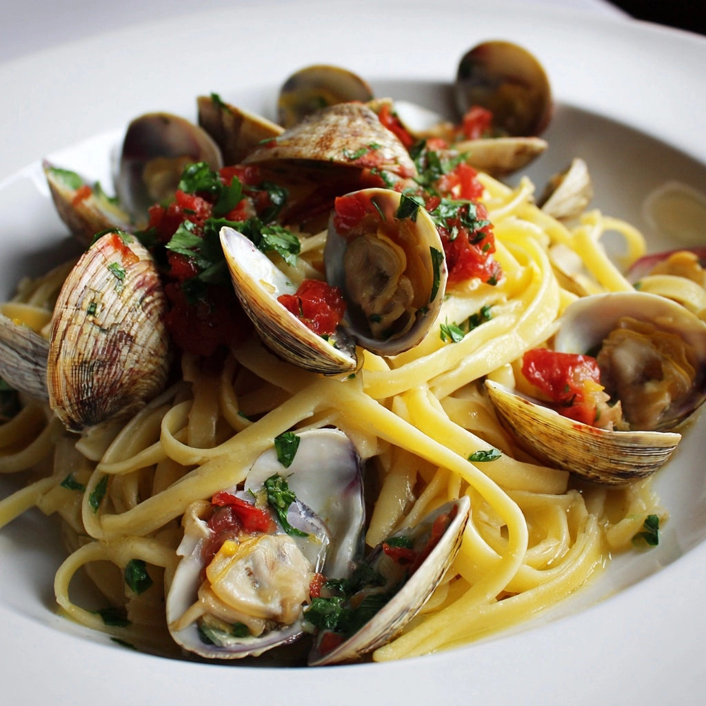 Linguine and Clams with Tomatoes Recipe - Recipe Image