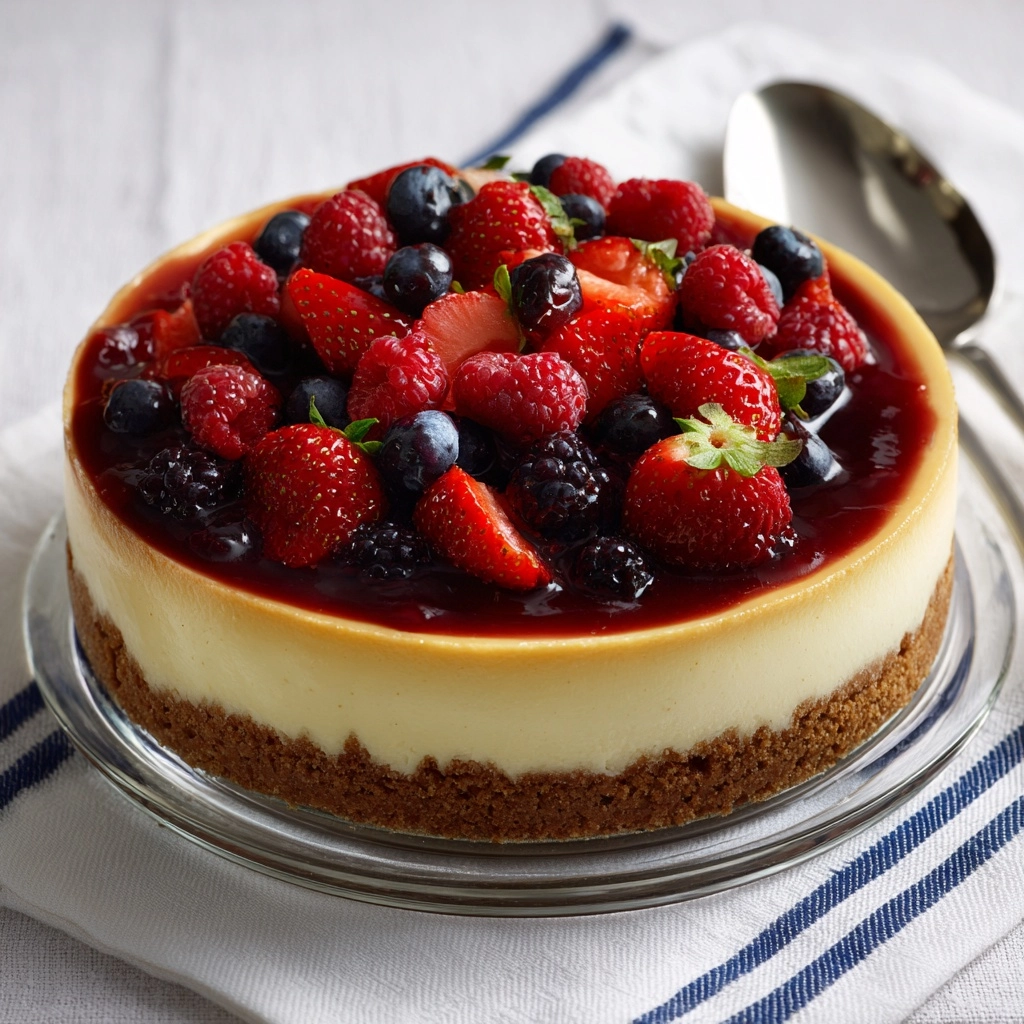 No-Bake Cheesecake Flag Cake Recipe - Recipe Image