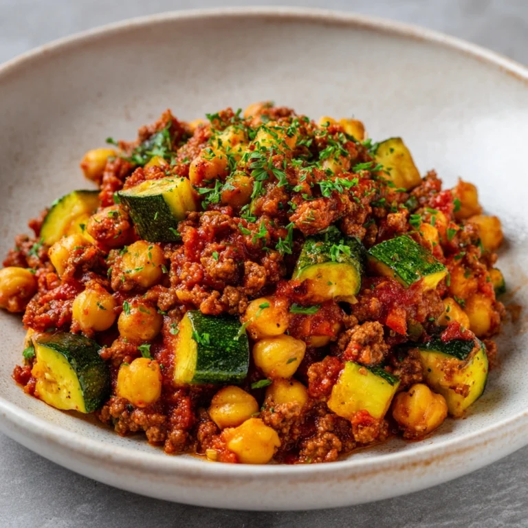 Ground Turkey Zucchini Chickpea Skillet Recipe