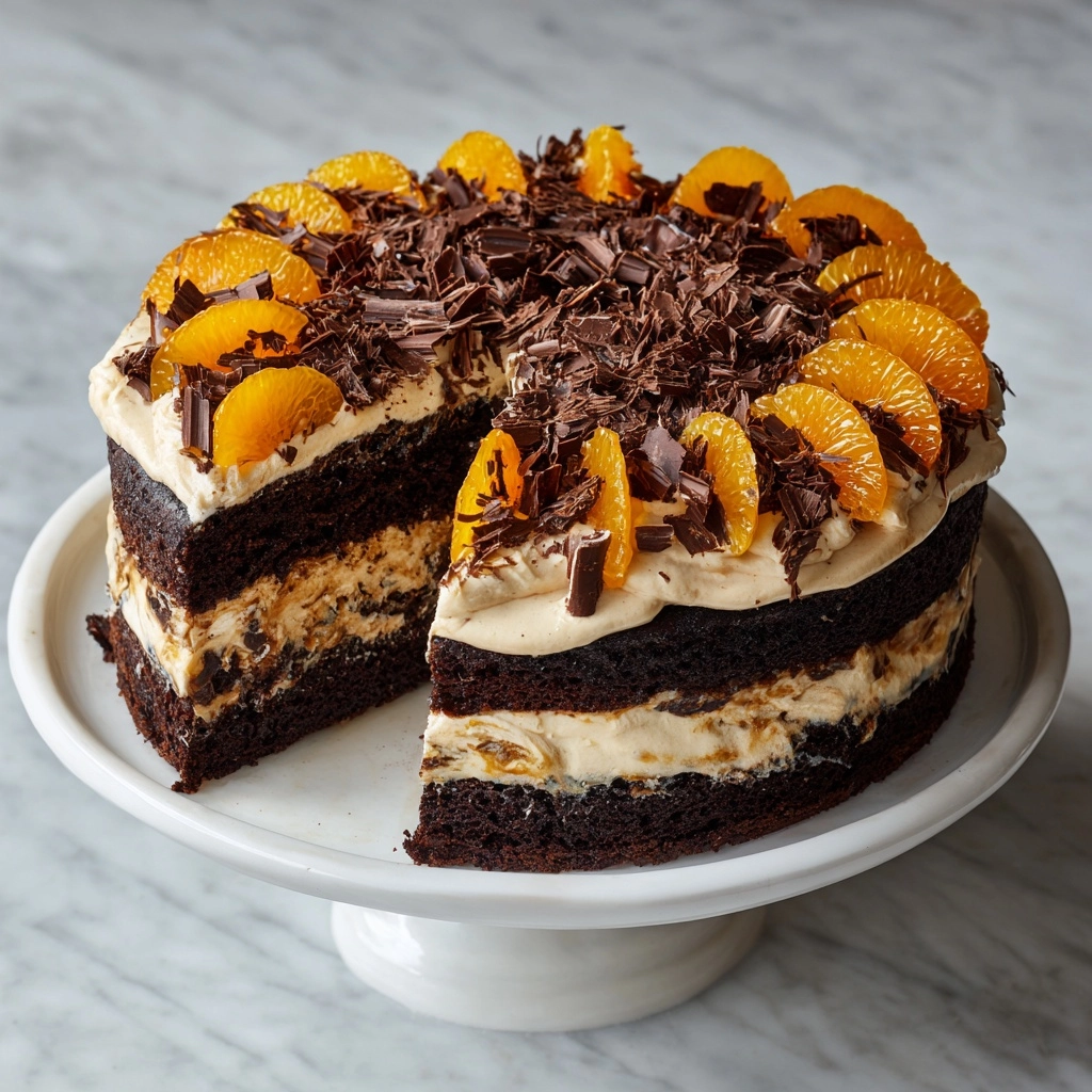 Chocolate Orange Cheesecake Layer Cake Recipe - Recipe Image