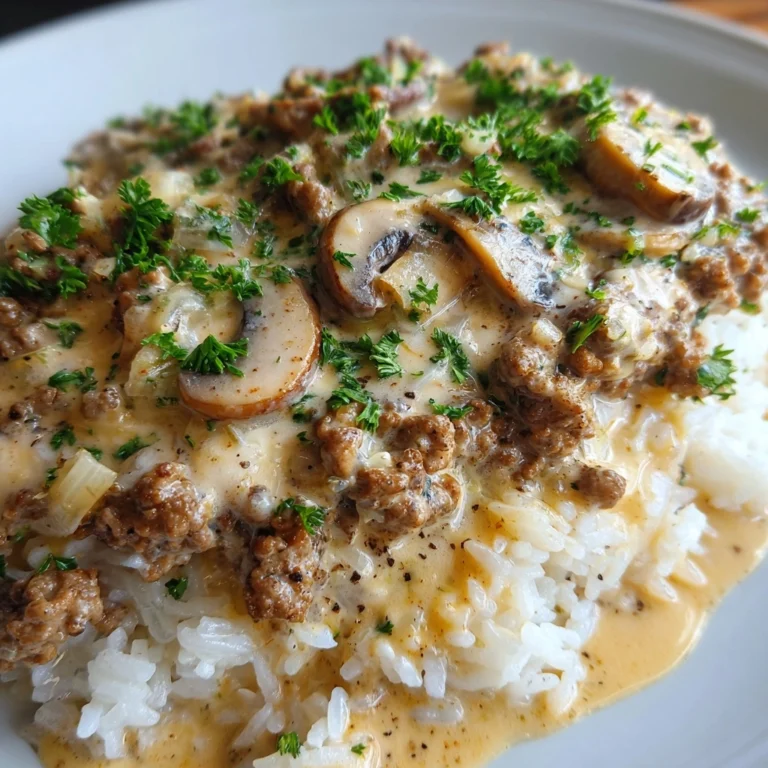 Ground Beef Stroganoff and Rice Recipe