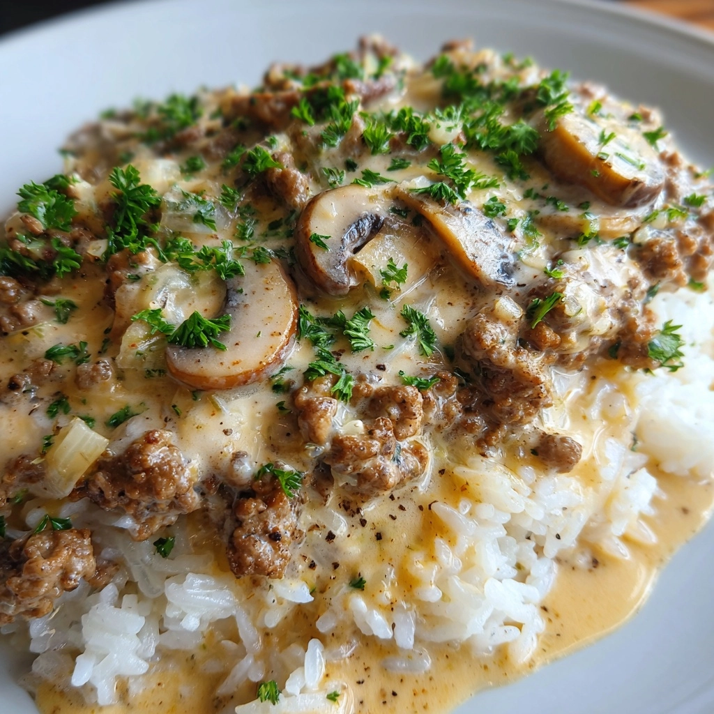 Ground Beef Stroganoff and Rice Recipe - Recipe Image