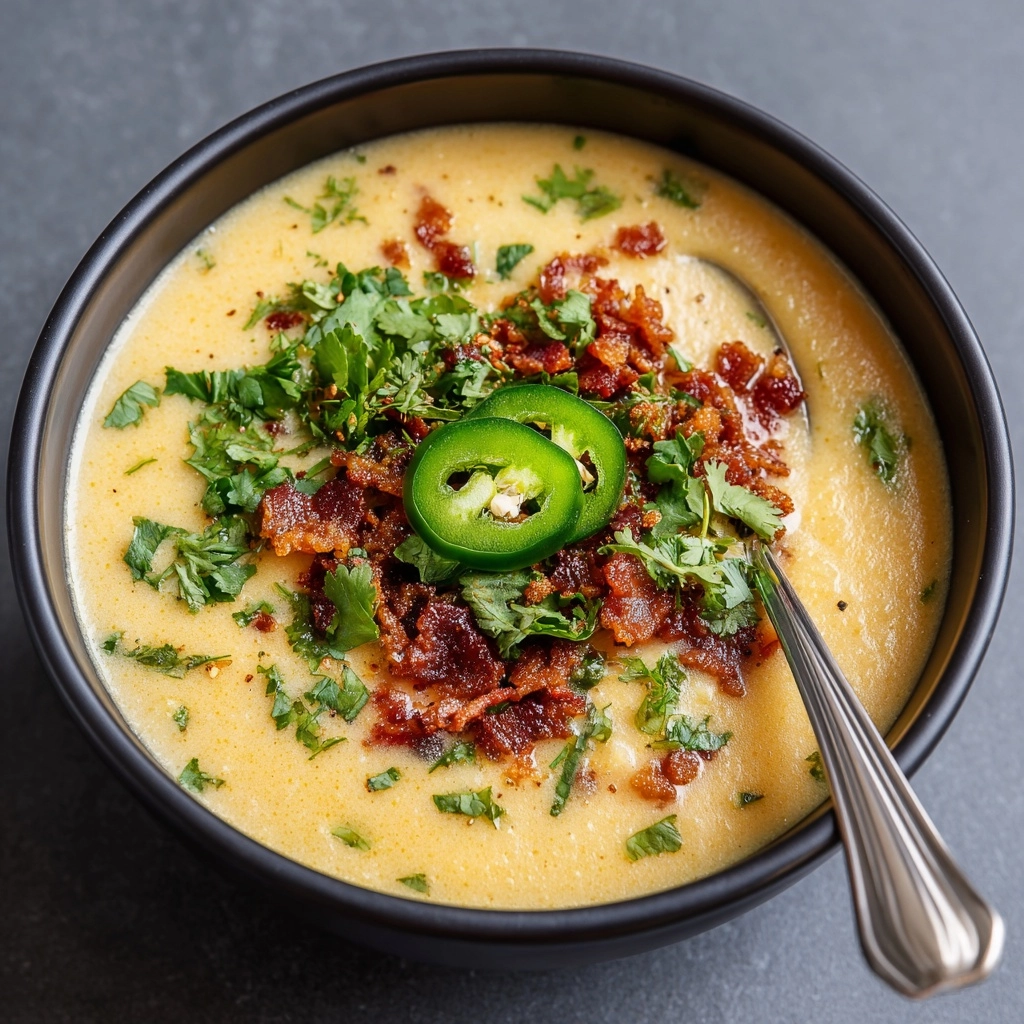 Smoky Jalapeño Cheddar Potato Soup Recipe - Recipe Image