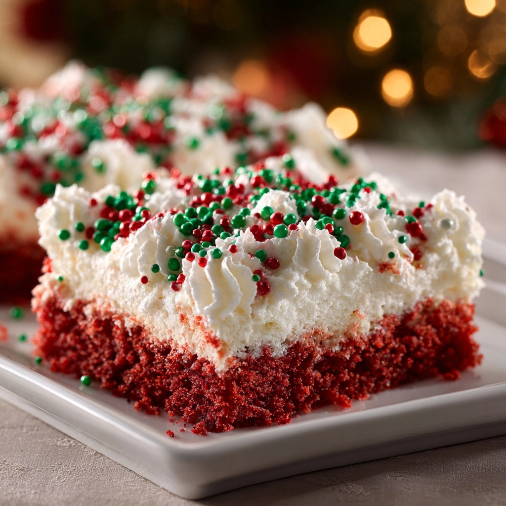 Christmas Red Velvet Poke Cake Recipe - Recipe Image