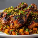 Roast Chicken with Carrots, Dates & Pistachios Recipe