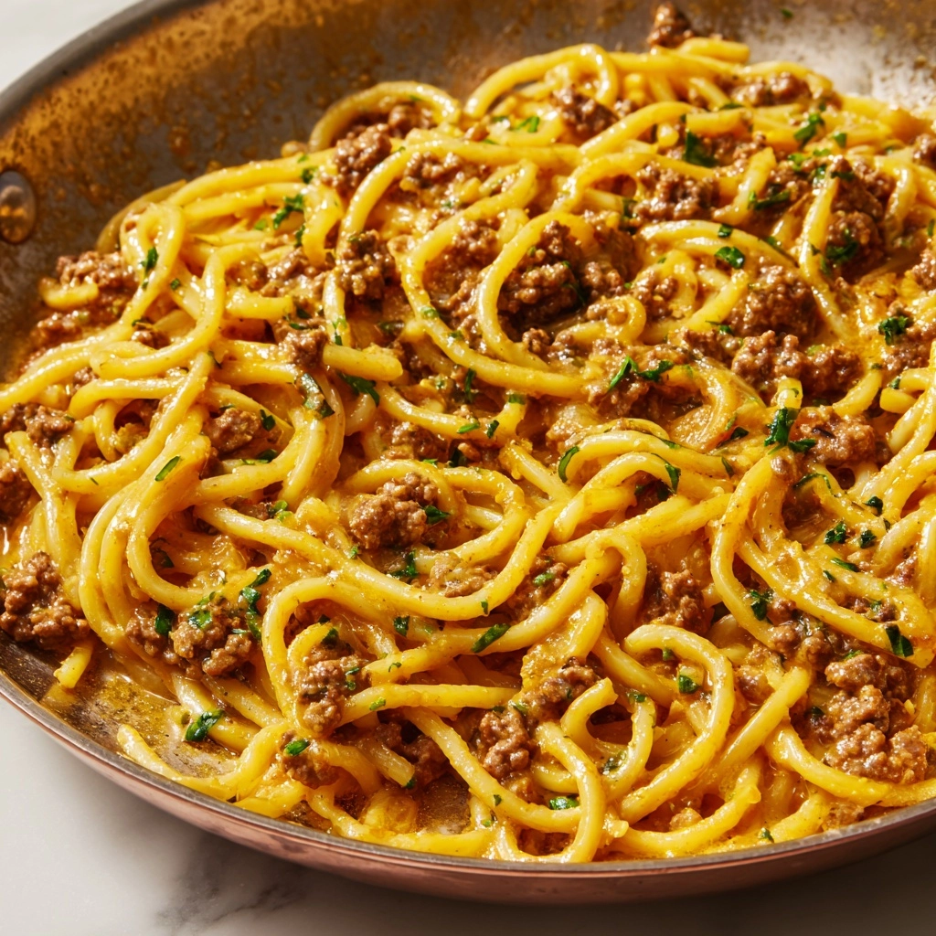 Creamy Beef and Garlic Butter Pasta Recipe - Recipe Image