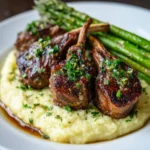 Herb-Crusted Lamb Chops with Mashed Potatoes and Asparagus Recipe