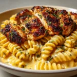 Creamy Garlic Butter Chicken & Rotini in Parmesan Sauce Recipe
