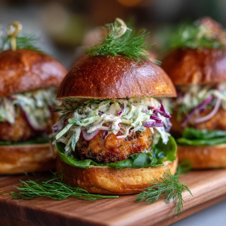 Crispy Salmon Sliders with Lemon Arugula Slaw Recipe