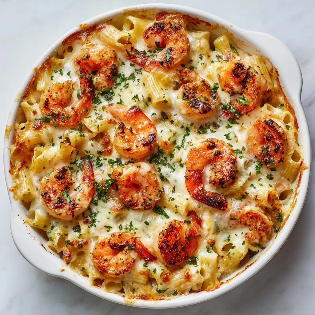 Garlic Shrimp Pasta Bake Recipe