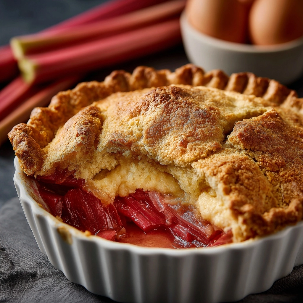 Rhubarb Custard Pie Recipe - Recipe Image
