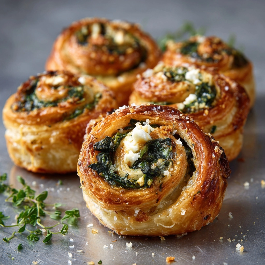 Spinach and Feta Puff Pastry Twists Recipe - Recipe Image