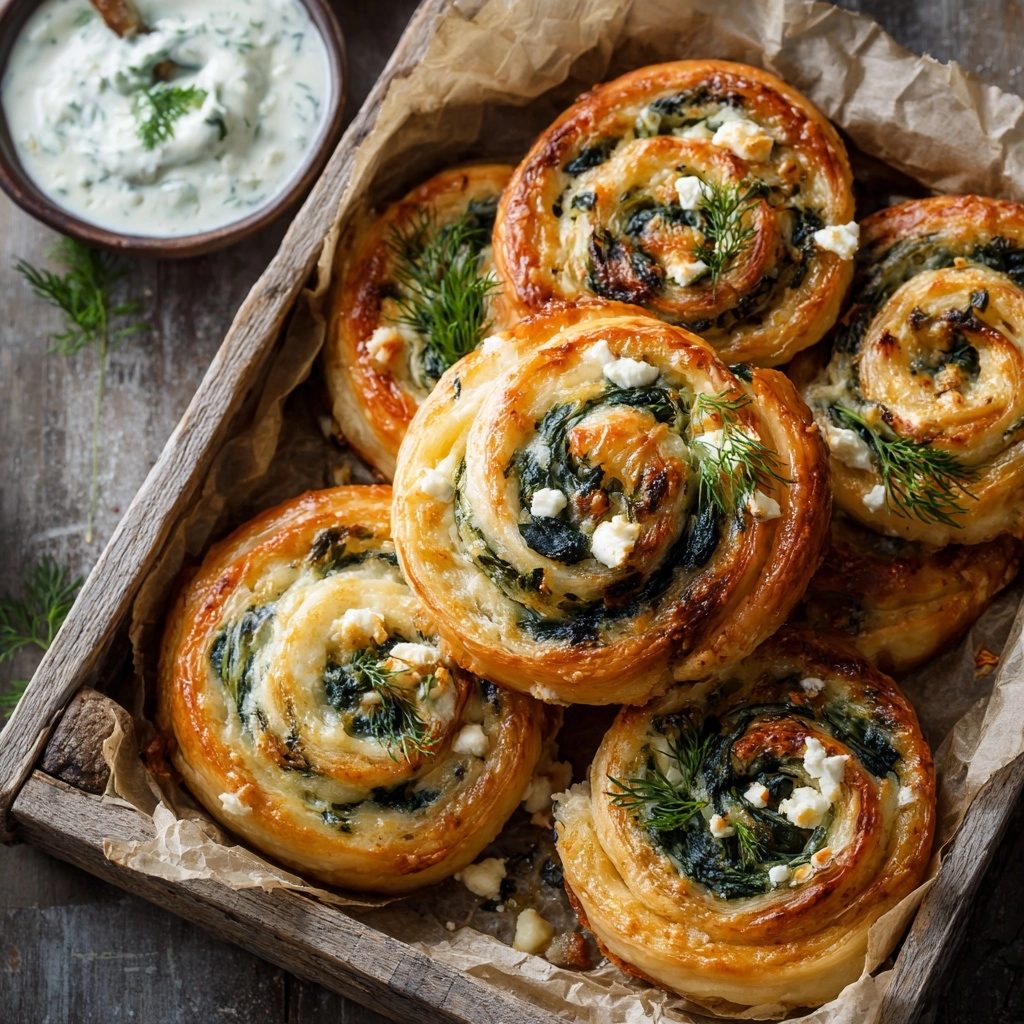 Spinach & Feta Pastry Rolls Recipe - Recipe Image