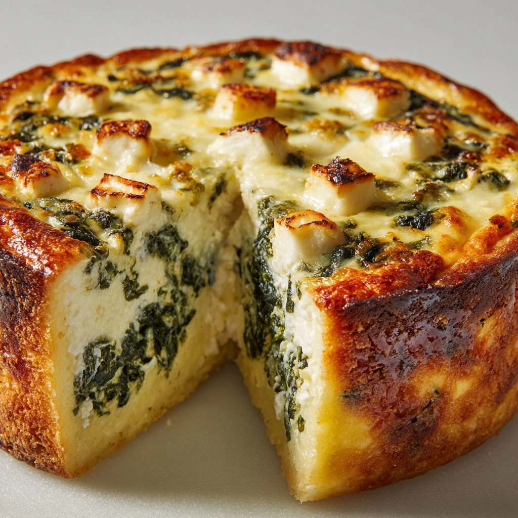 Spinach Egg Cheese Pie Recipe - Recipe Image