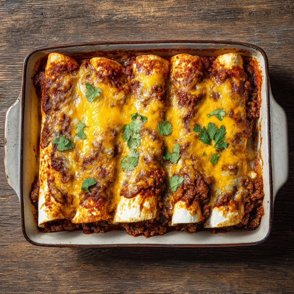 Cheesy Beef & Bean Enchiladas Recipe - Recipe Image