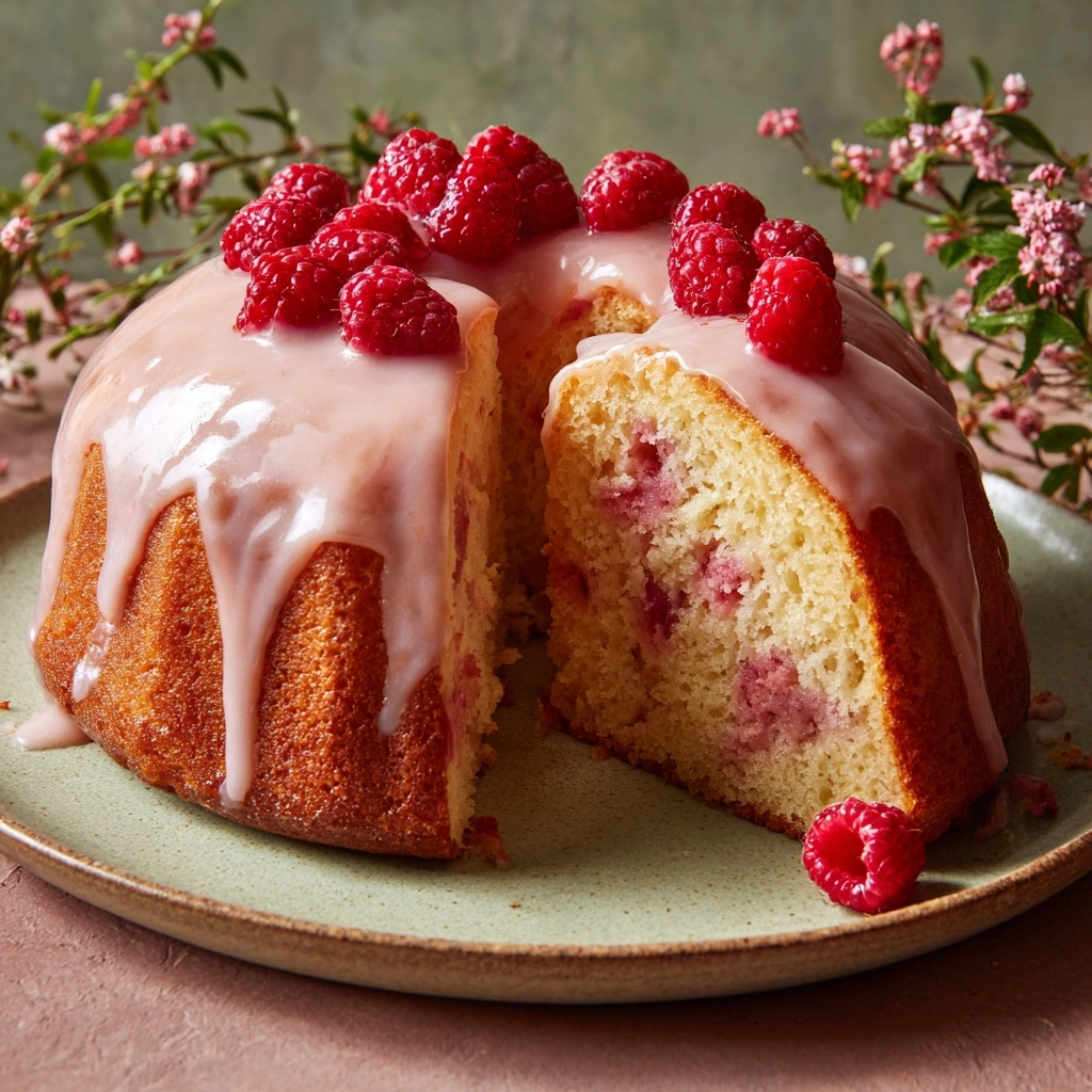Raspberry Glazed Key Lime Cake Recipe - Recipe Image