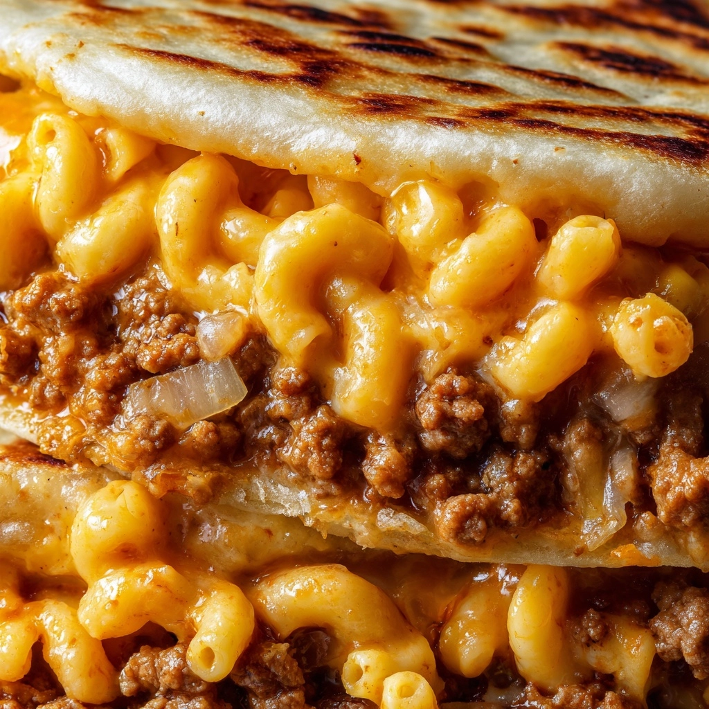 Melty Mac & Cheese Burger Tacos Recipe - Recipe Image