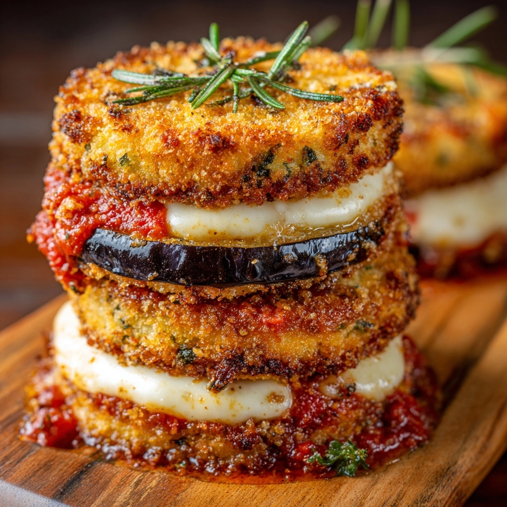 Eggplant and Goat-Cheese Sandwiches with Tomato Tarragon Sauce Recipe - Recipe Image