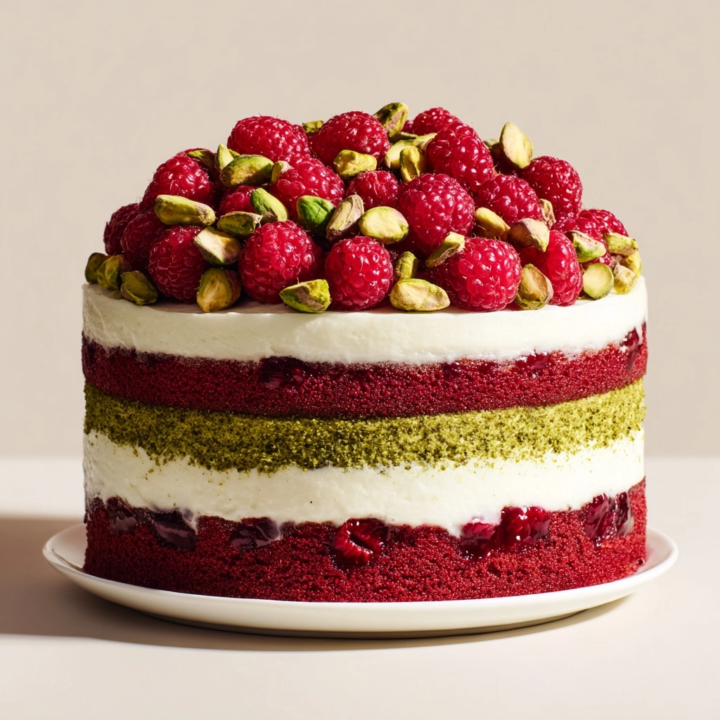 Pistachio Raspberry Cake Recipe - Recipe Image