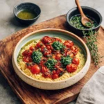 Roast Cherry Tomato and Thyme Risotto with Basil Pesto Recipe