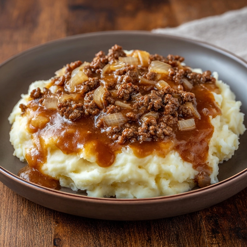 Ground Beef Gravy with Mashed Potatoes Recipe - Recipe Image